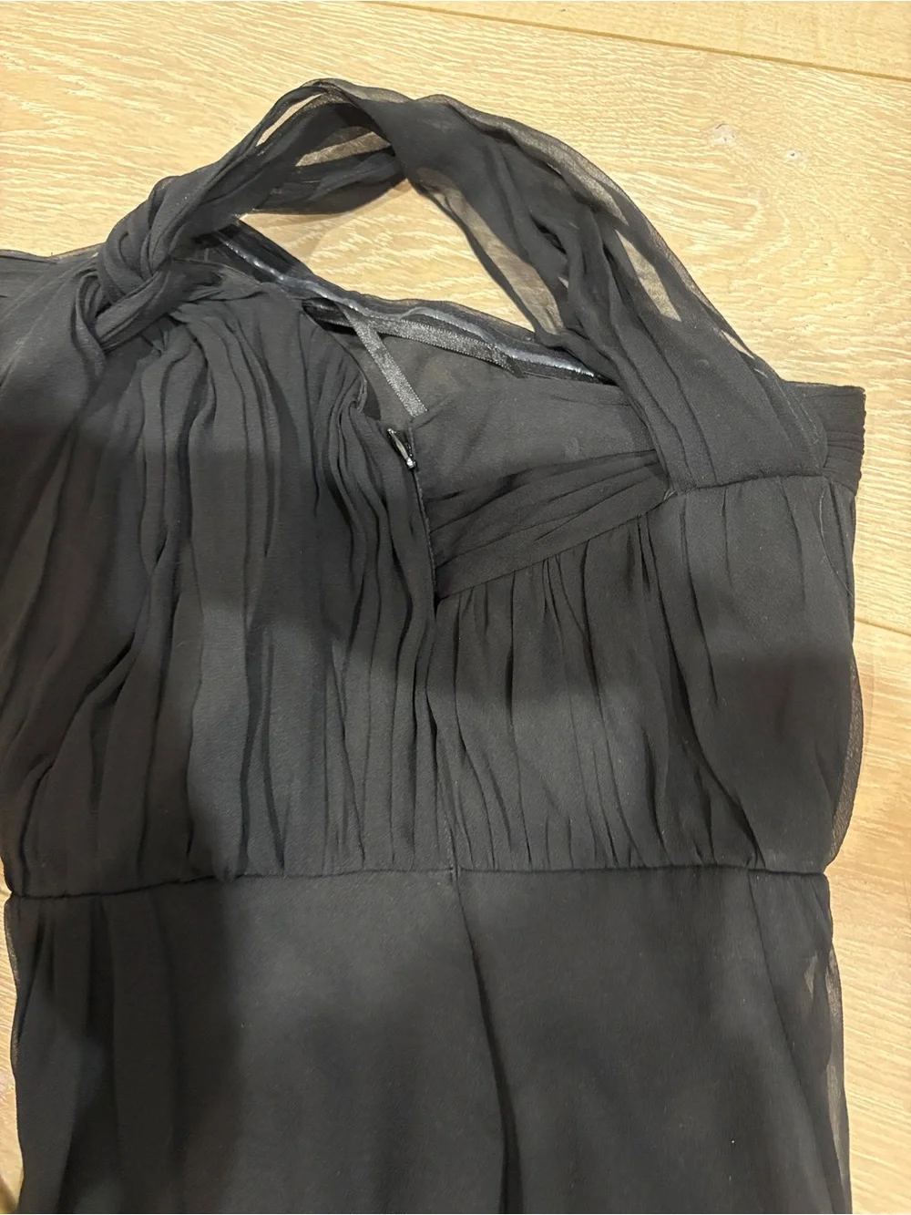Ann Taylor Black Silk One Shoulder Maxi Dress Size 4